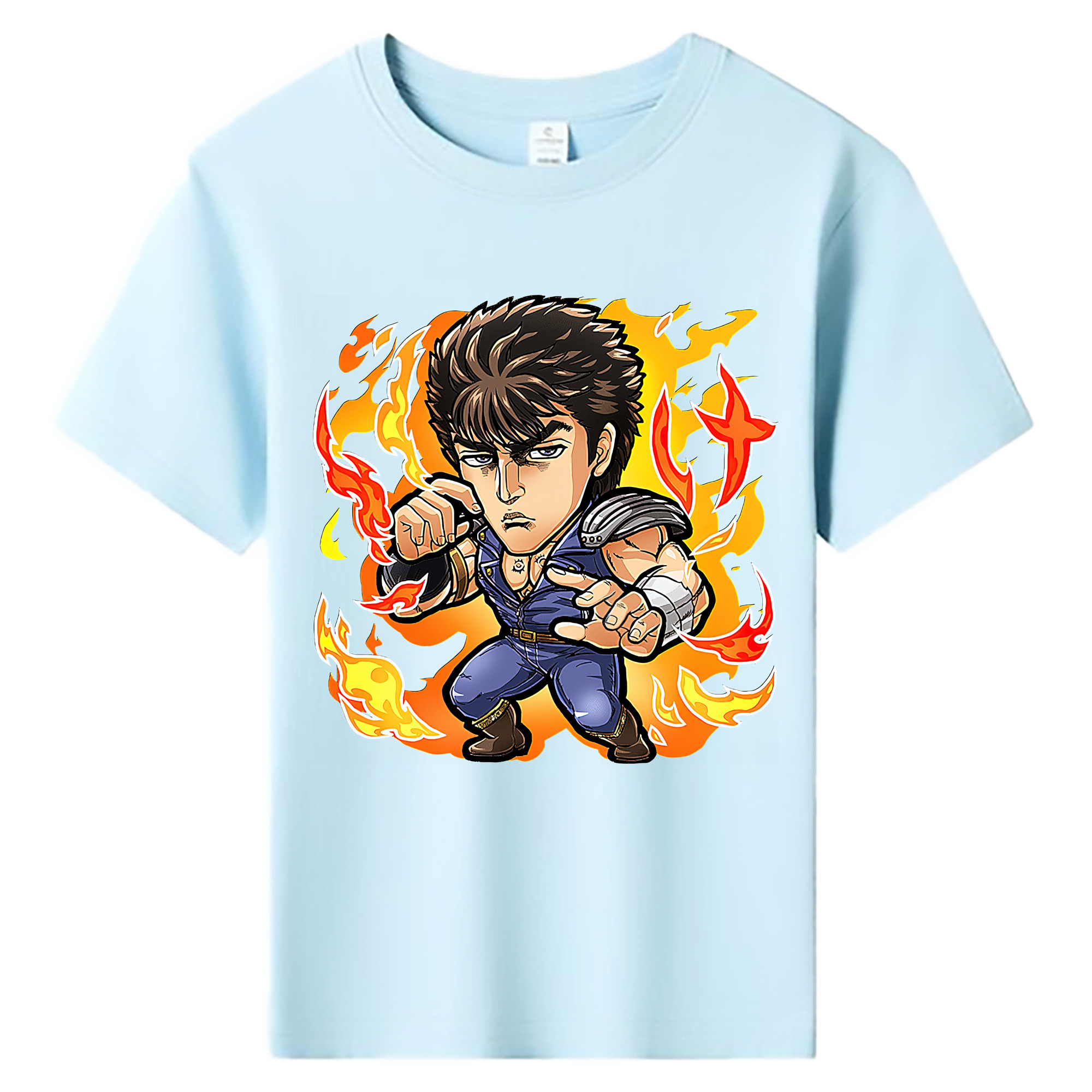 （画像用） 北斗の拳 Fist of the North Star 綿100％キッズTシャツ（フロントプリント）